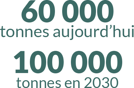 60 000 tonnes aujourd'hui 100 000 tonnes en 2030